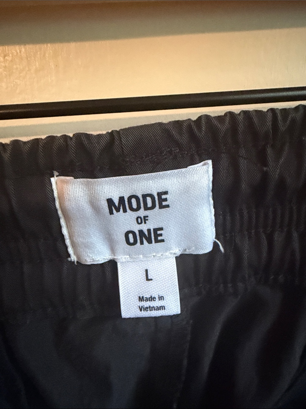 Men's Black Cargo Pants with Elastic Waist - Picture 2 of 3